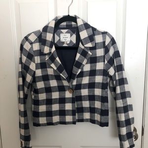 Seen Worn Kept Anthropologie brand blue checked jacket